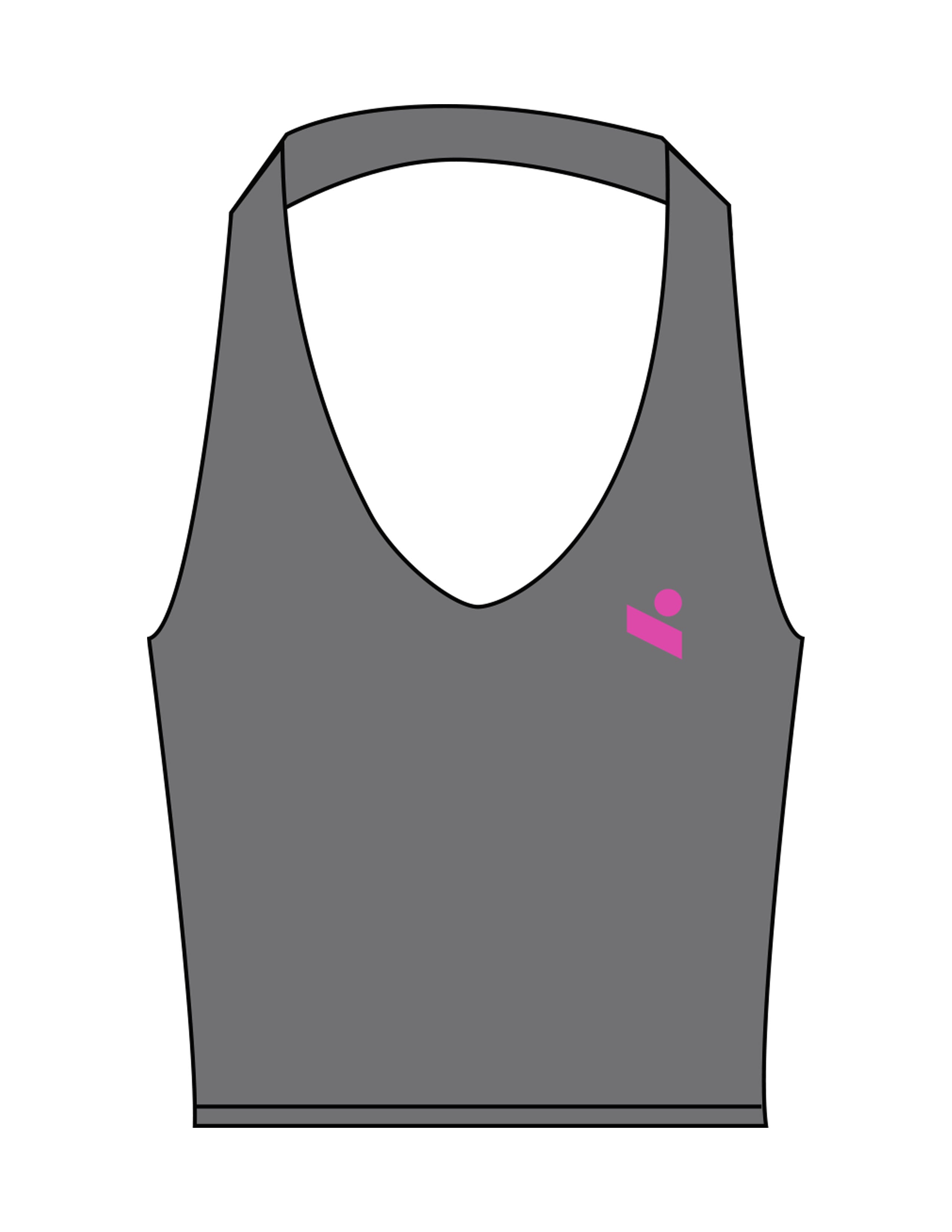 The Halter Tank - Grey - Onyx Fit - Left Chest & Center Back - Printed - Pink