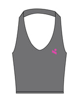 The Halter Tank - Grey - Onyx Fit - Left Chest & Center Back - Printed - Pink