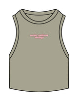 The Ribbed Crop Tank - Eucalyptus - SWS - Center Chest Stacked - Embroidered - Full Color