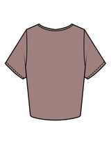 The Crop Tee - Clay - Drench - Front Lower Left - Printed - Sherbert