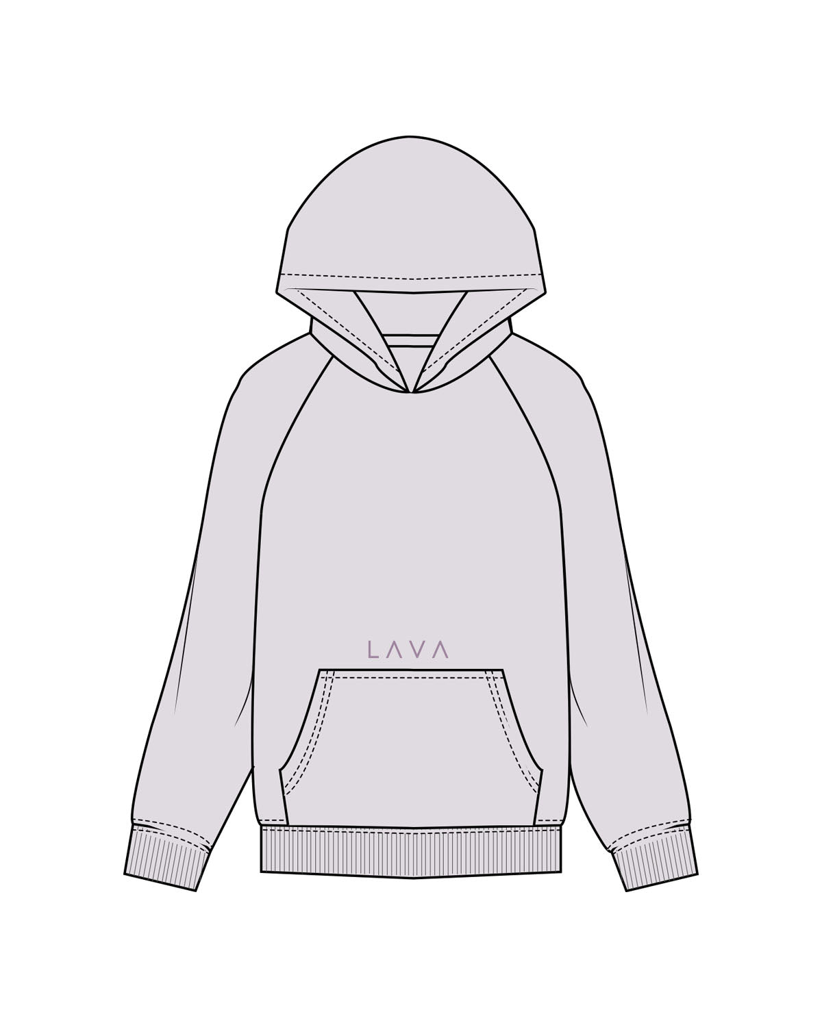 The Womens Hoodie - Orchid - Lava - Above Center Pocket - Embroidered - Tone on Tone