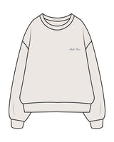 The Womens Crewneck - Bone - M4Lagree - Left Chest & Center Back Stacked - Embroidered - Navy