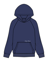 The Mens Hoodie - Cobalt - Rumble - Front Upper Pocket - Embroidered - White