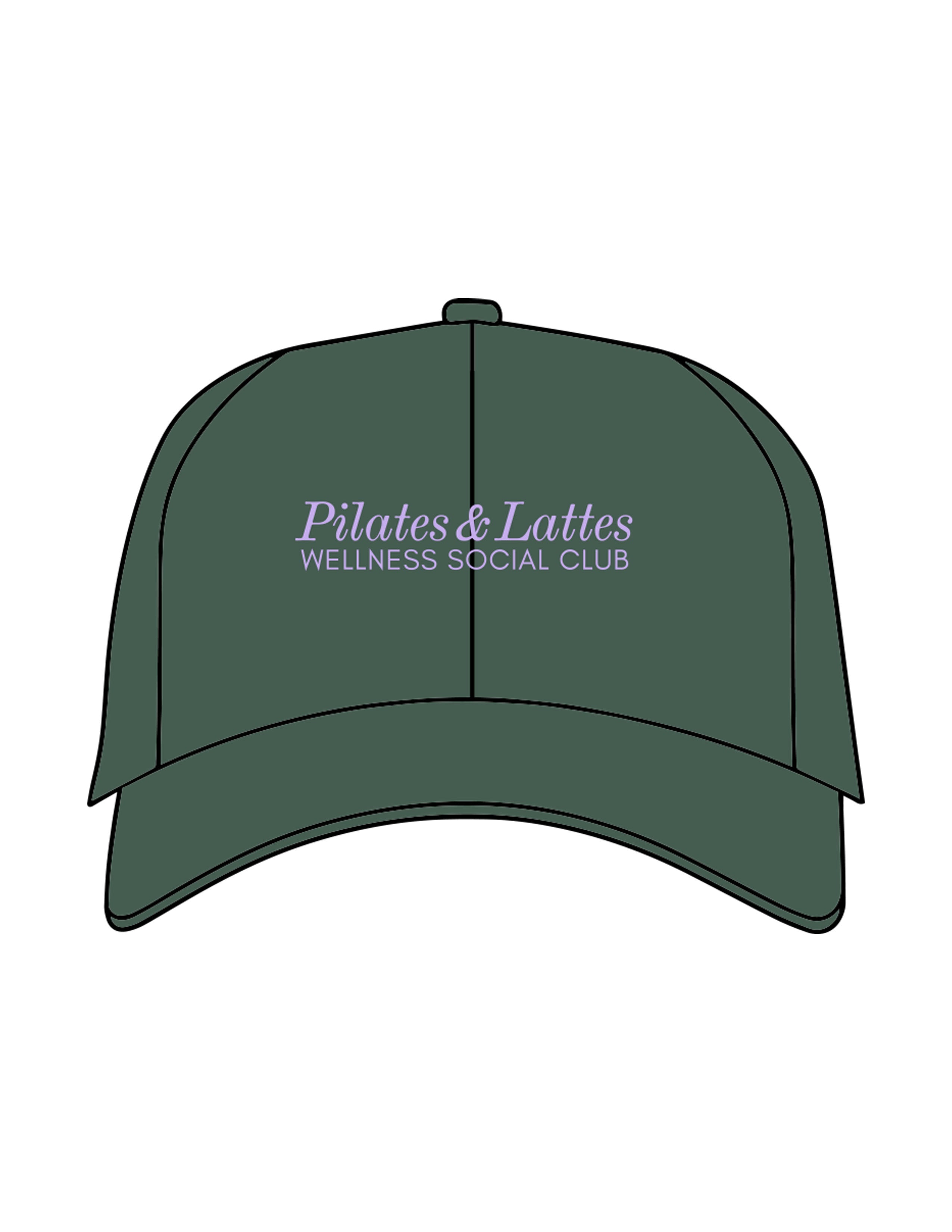 The Dad Hat - Forest - Pilates & Lattes - Center Crown Stacked - Embroidered - Lavender