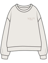 The Womens Crewneck - Bone - SQLPT Pilates - Left Chest Embroidered Tone on Tone & Back Stacked Printed White