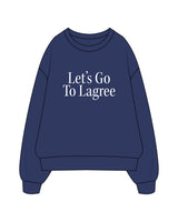 The Mens Crewneck - Cobalt - Local Lagree - Center Chest Stacked - Printed - White