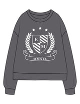 The Recycled Unisex Crewneck - Asphalt - ETHOS Q3 PHOTOSHOOT - Center Chest - Printed - White