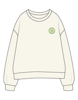 The Womens Crewneck - Off White - G+T - Left Chest Round & Back Stacked - Printed - Full Color