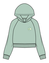 The Womens Lightweight Cropped Hoodie - Sage - NSpiers - Left Chest Round & Back Stacked - Printed - Full Color