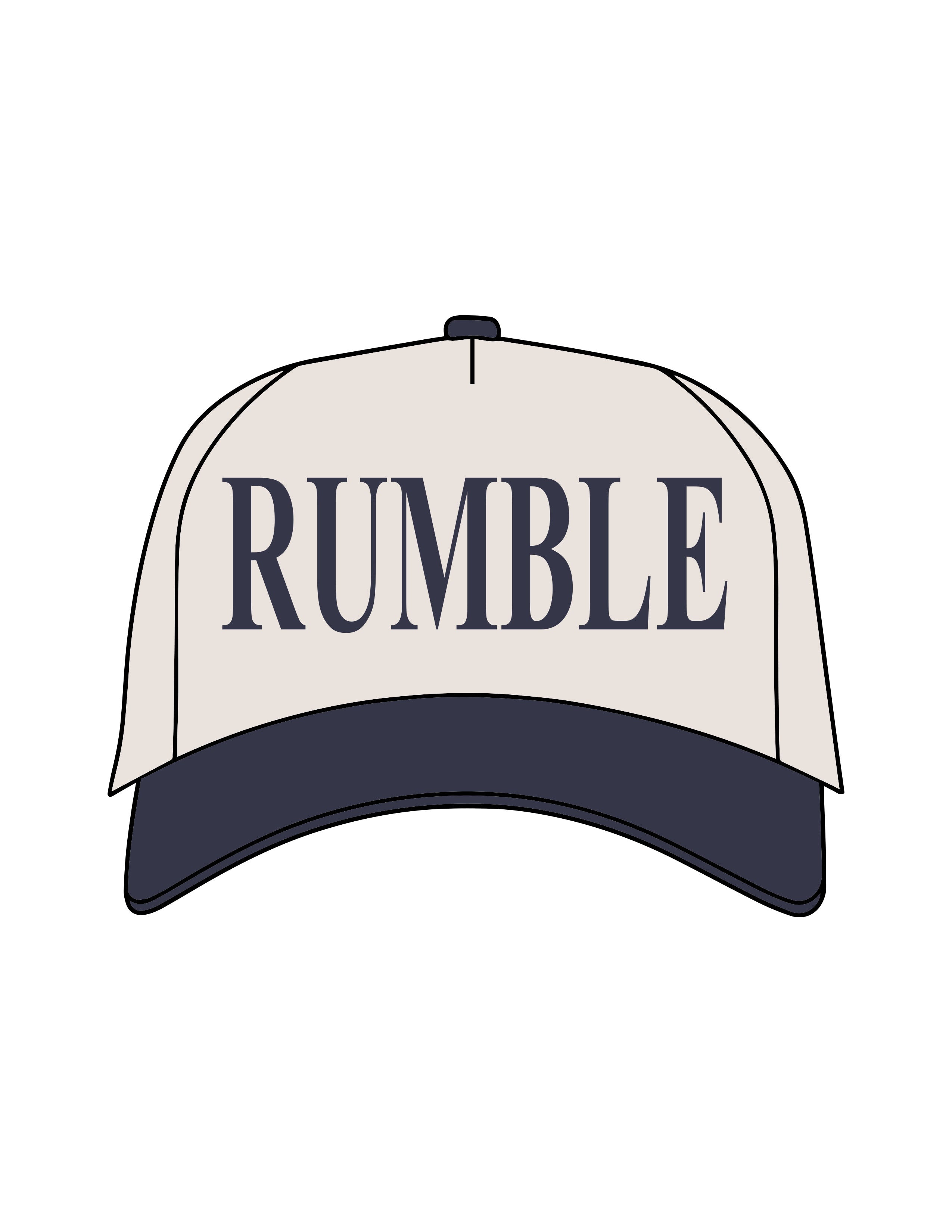 The Canvas Cap - Natural / Midnight - Rumble - Center Crown - Printed - Midnight