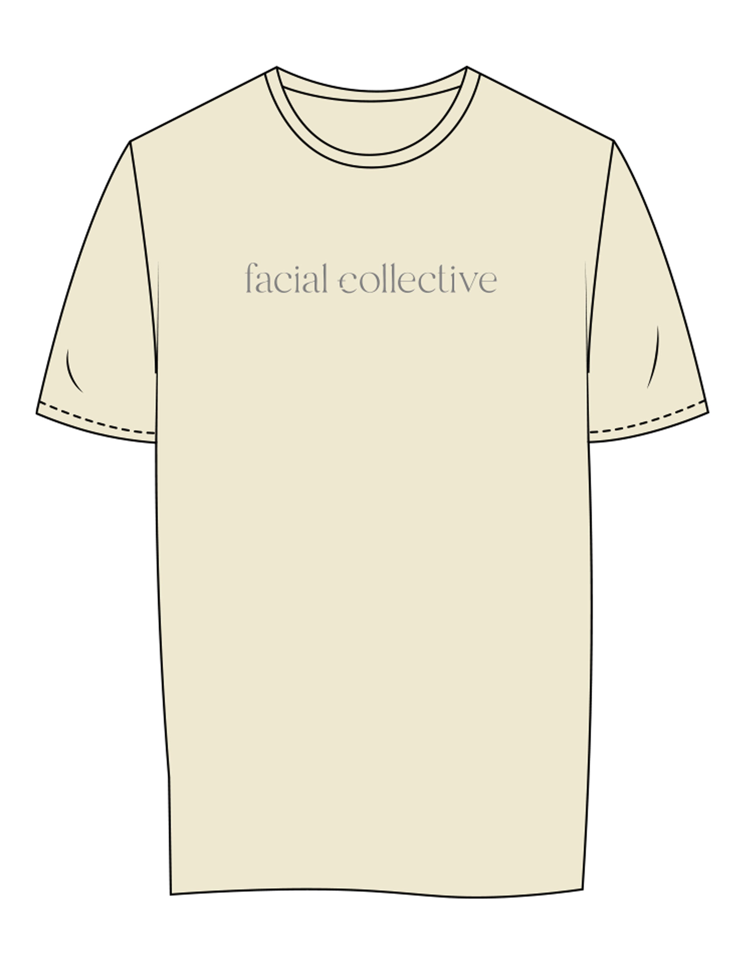 The Womens Tee - Butter - Facial Collective - Center Chest - Printed - Gray