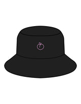 The Bucket Hat - Black - Peachy Glow - Center Crown - Embroidered - Pink