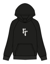 The Womens Hoodie - Black - Ember Riot - Center Chest - Printed - Off White