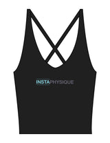The Sporty Strappy Tank - Black - Instaphysiques - Center Chest - Printed - Full Color