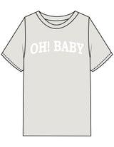 The Mens Heavyweight Tee - Washed Bone - MOB - Center Chest & Back Neckline - Back Bottom QR Code - Printed - White