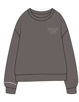The Midweight Unisex Crewneck - Washed Black - Barre Life - Left Chest & Right Sleeve - Printed - Off White