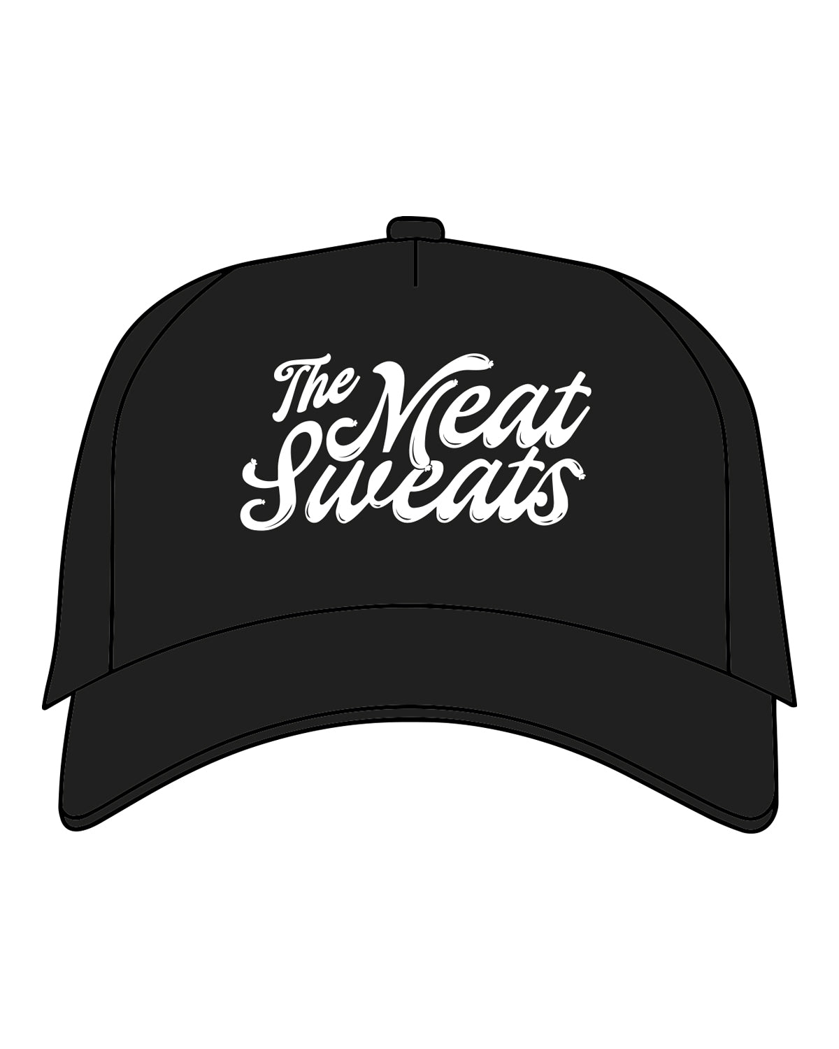 The Canvas Cap - Black - Meat in the Morning - Center Crown - White Printed