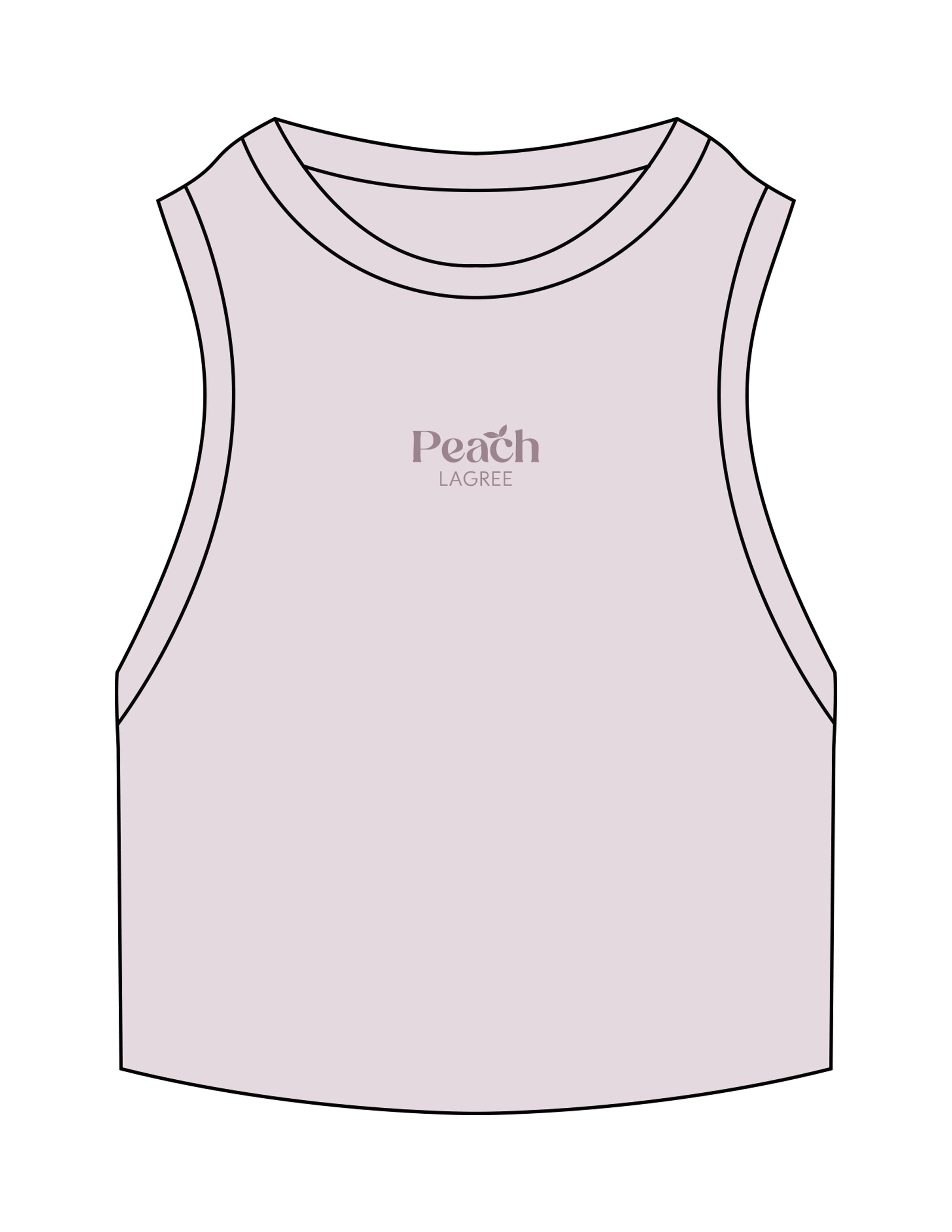 The Ribbed Crop Tank - Orchid - Peach F.L - Center Chest Stacked - Embroidered - Tone on Tone