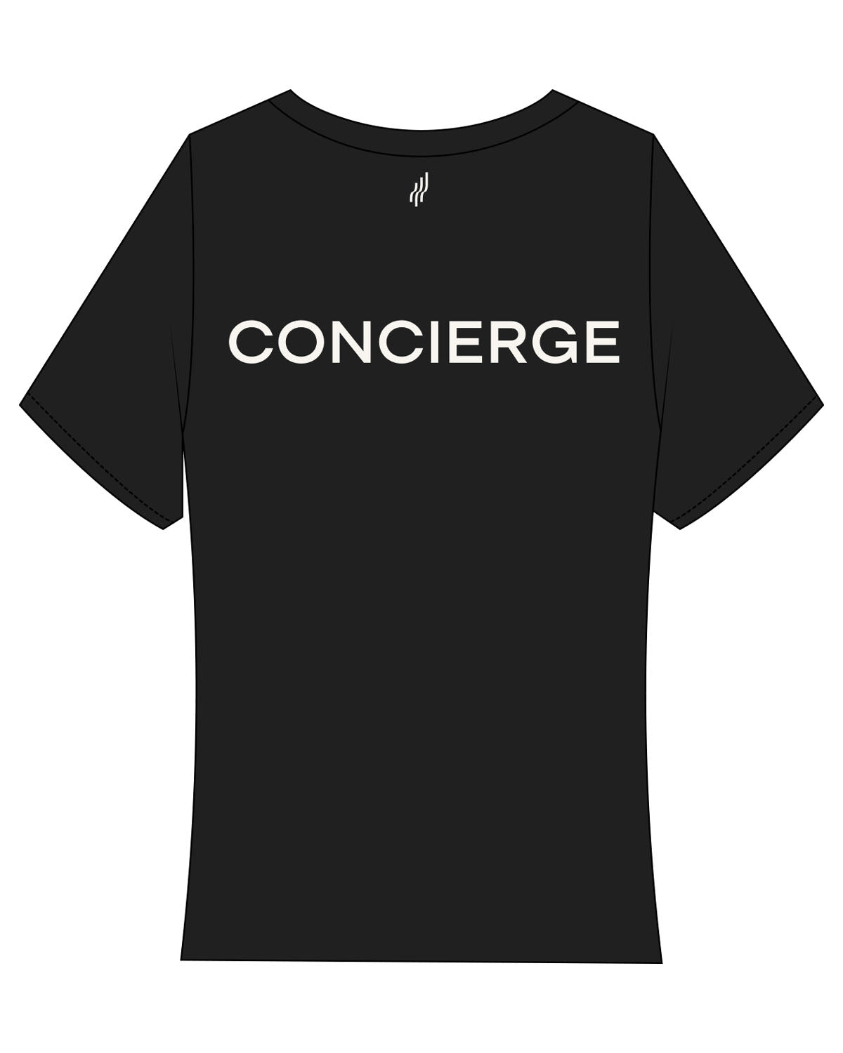 The Baby Tee - Black - LagreeMixx - Left Chest Stacked & Center Back "CONCIERGE" - Printed - Bone
