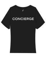 The Baby Tee - Black - LagreeMixx - Left Chest Stacked & Center Back "CONCIERGE" - Printed - Bone