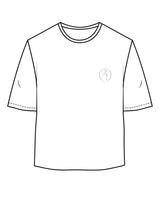 The Oversized Crop Tee - White - Core Ritual - Left Chest & Back Center NJ - Bone