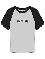 The Micro Rib Baby Tee - Heather / Black - Body Lab - Center Chest Arc - Printed - Black