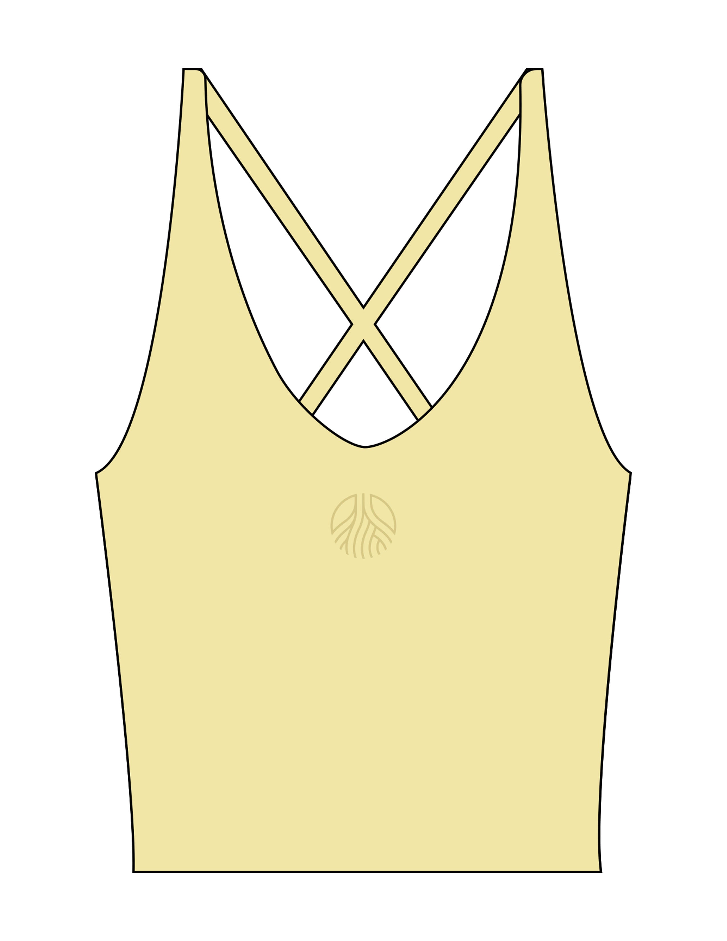 The Sporty Strappy Tank - Yellow - Sultivate - Center Chest & Center Back - Printed - Tone on Tone
