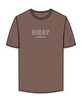 The Mens Tee - Walnut - Heat Bootcamp - Chest Stacked - Printed - White