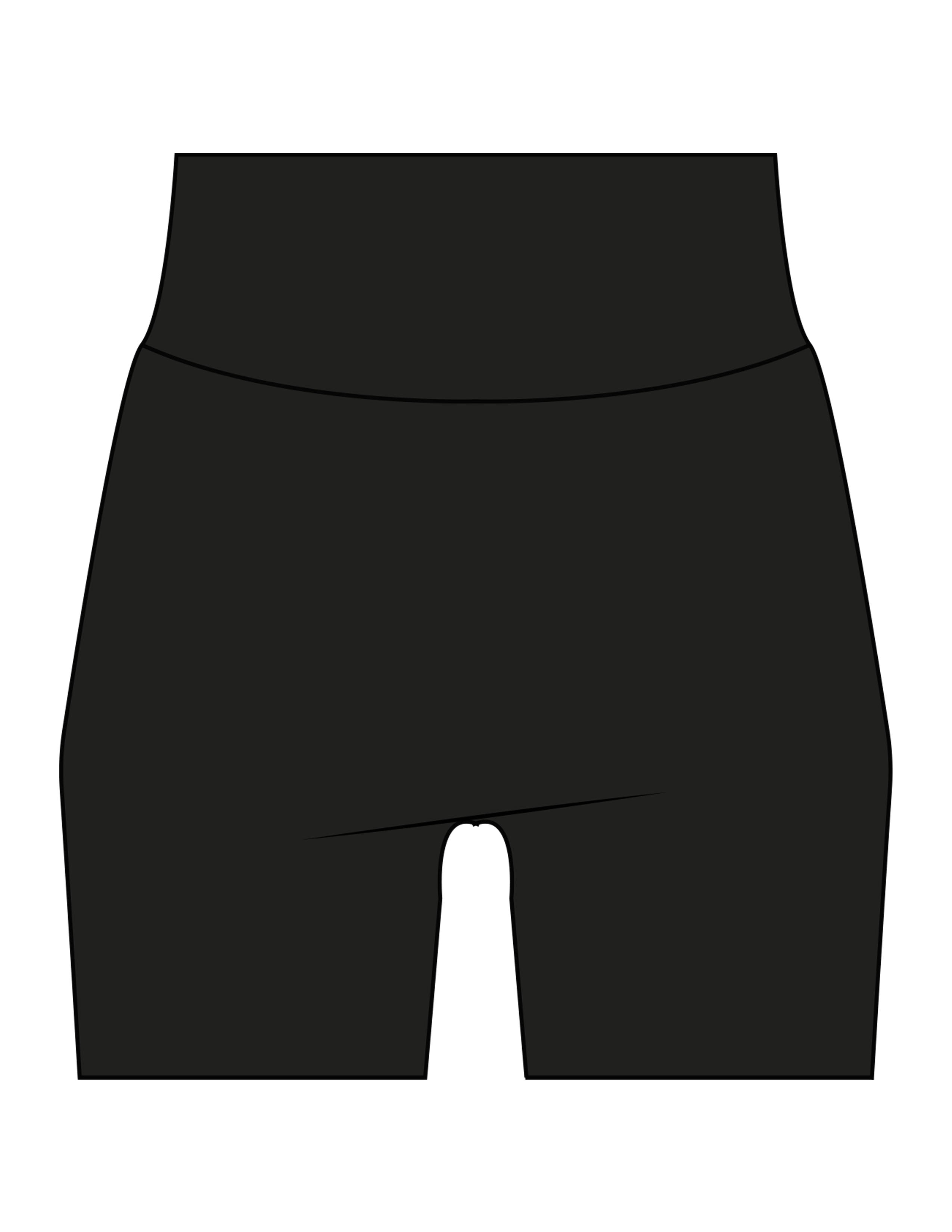 The Basic Short - Black - Movement Pilates Buffalo - Back Waistline - Printed - White