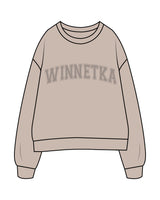 The Womens Crewneck - Bone - 31Theraphy - Center Chest " WINNETKA " & Back Center Neckline -  Tone on Tone