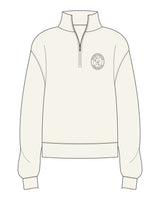 The Womens 1/4 Zip - Off White - The Vibe - Left Chest - Black