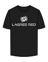 The Mens Tee - Black - Lagree Red - Chest Stacked - Printed - White