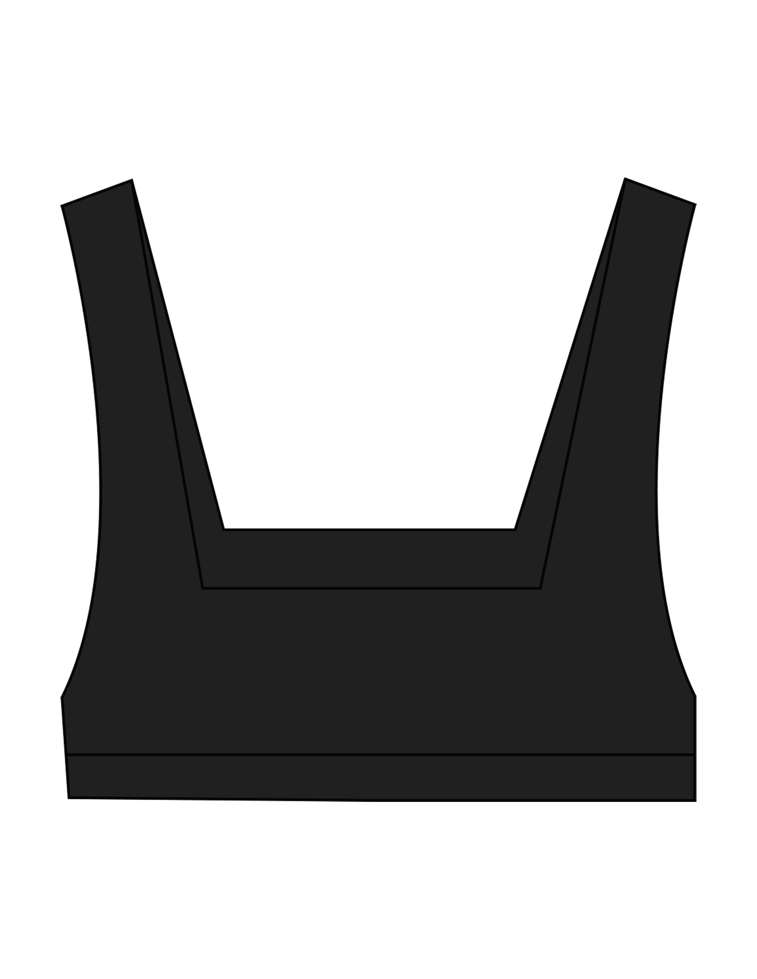 The Box Cut Bra - Black - Melt Hot Pilates - Center Chest - Printed - White
