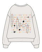 The Mens Crewneck - Bone - The Supper Club - Left Chest Stacked Words & Back Cross Words - Printed - Full Color