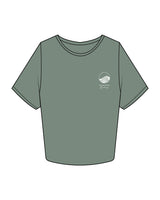 The Crop Tee - Sage - Sahara Brokerage - Left Chest Stacked - Embroidered - White