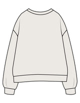 The Womens Crewneck - Bone - Reform Pilates - Center Chest Stacked - Printed - Gold