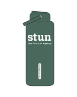 The Wide Mouth Water Bottle - Matte - Forest - Stun Agency - Center Body Stacked - Printed - White