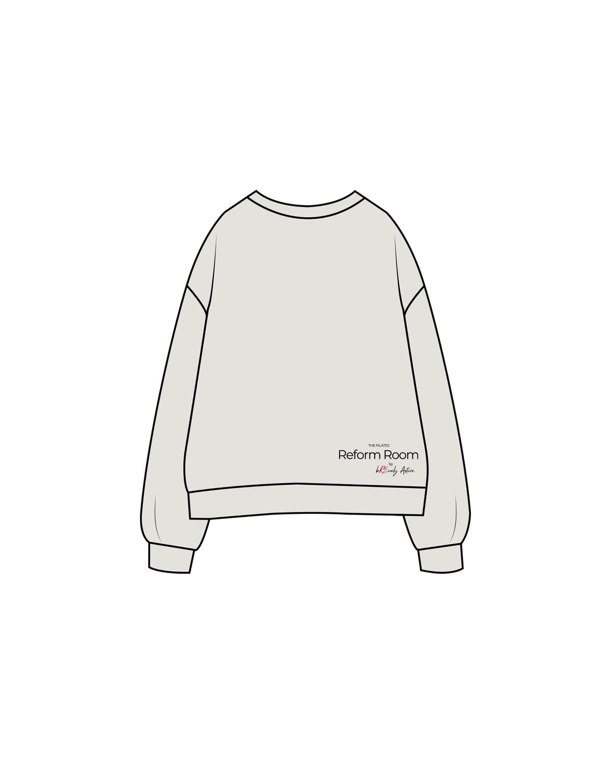 The Womens Crewneck - Washed Bone - Breindy Active - Center Chest & Lower Left Waist - Printed - Full Color