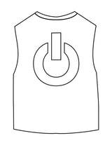 The Micro Rib Basic Crop Tank - White - Powerhouse Fitness - Center Chest & Center Back - Printed - Black
