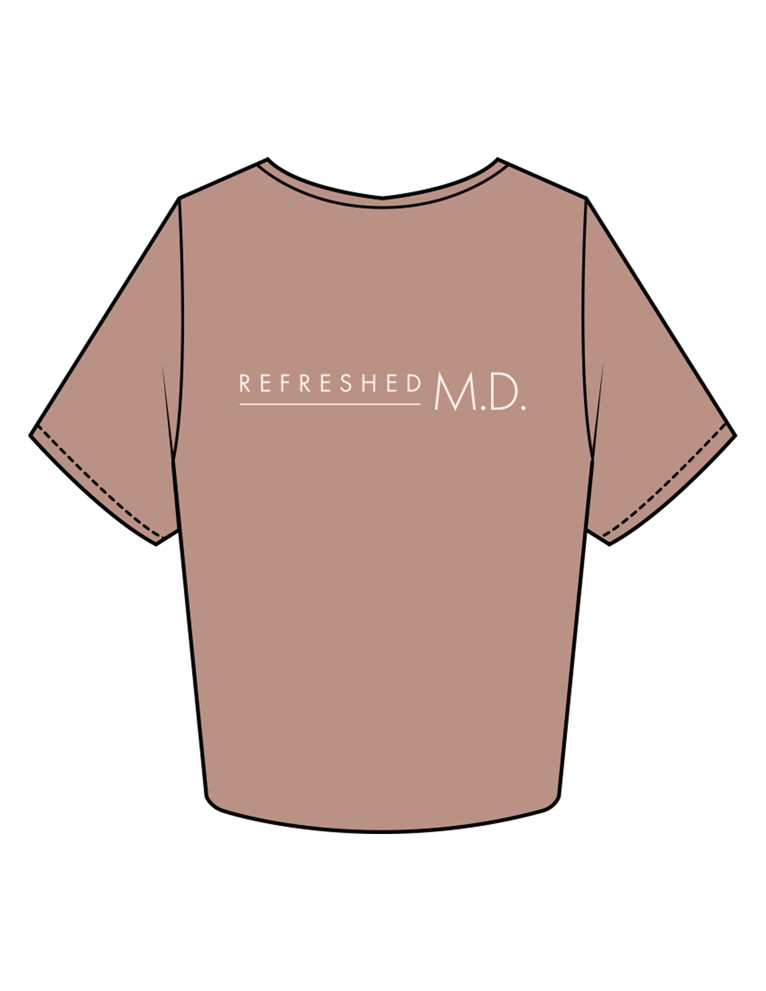 The Crop Tee - Clay - Refreshed MD - Center Chest & Center back - Printed - Cream