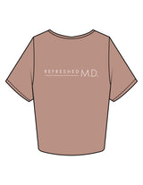 The Crop Tee - Clay - Refreshed MD - Center Chest & Center back - Printed - Cream