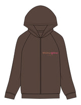 The Recycled Unisex Zip Hoodie - Brown - SLOW GLOW STUDIO - Left Chest Stacked - Printed - Full Color