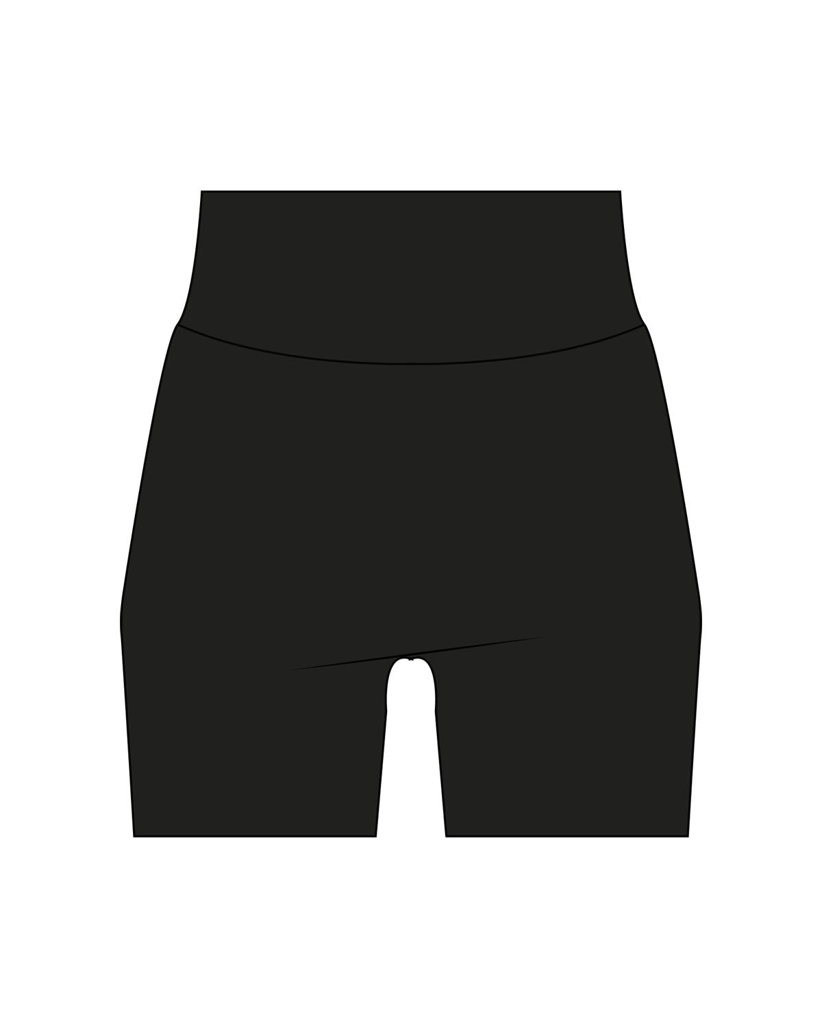 The Basic Short - Black - HeartCore - Back Waistline - Printed - Light Gray