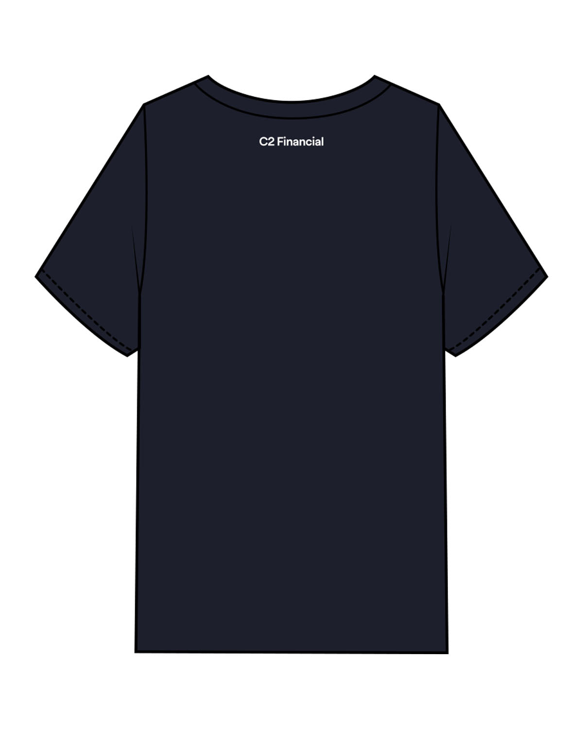 The Mens Heavyweight Tee - Navy - C2 Financial - Left Chest & Back Neckline - Printed - White