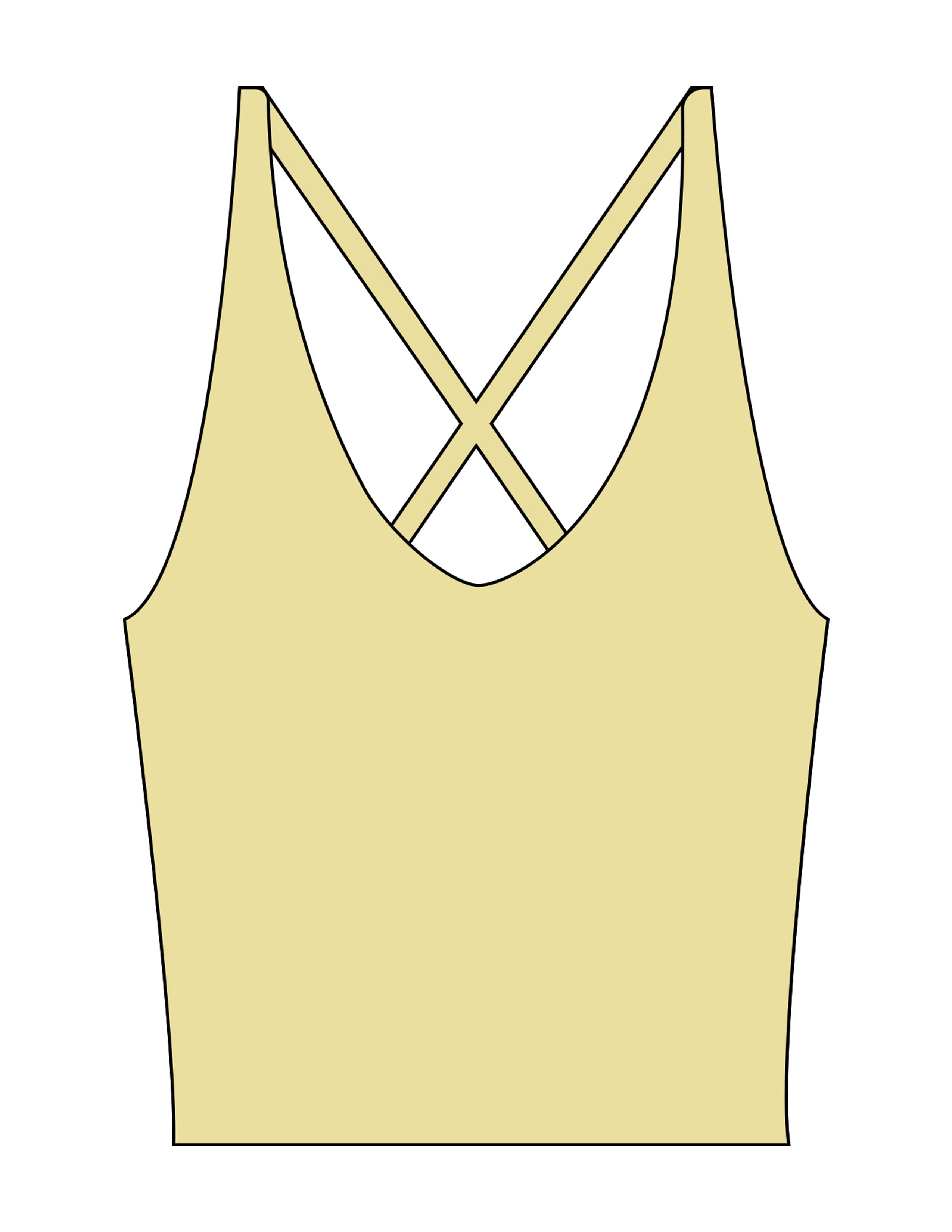The Sporty Strappy Tank - Yellow - Mantra - Center Back - Printed - Gray