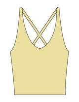 The Sporty Strappy Tank - Yellow - Mantra - Center Back - Printed - Gray