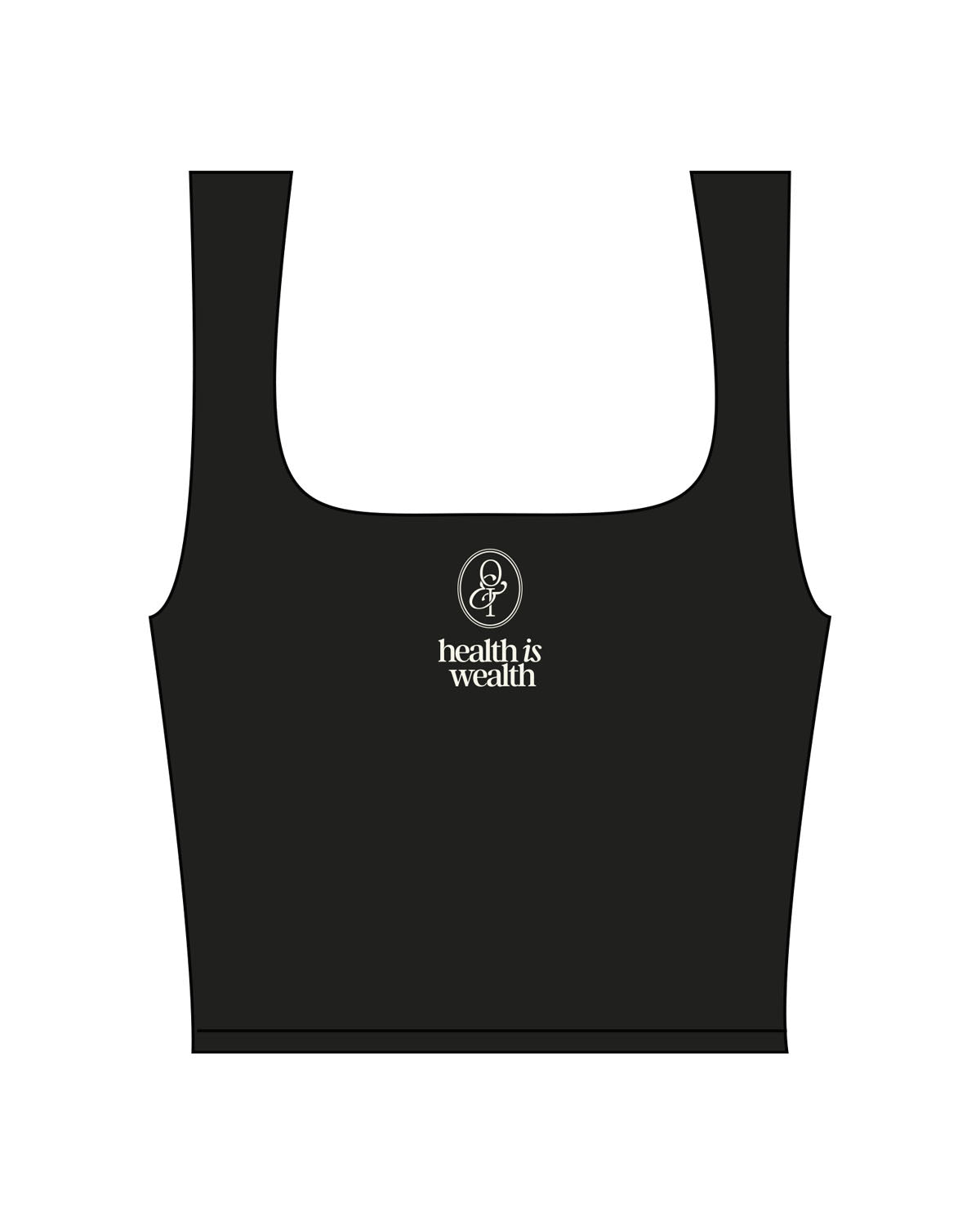 The Square Neck Tank - Black - Onyx & Ivory - Center Chest Stacked - Printed - Off White