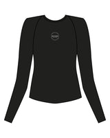 The Womens Sporty Long Sleeve - Black - REFORM Pilates Studio - Center Chest - Printed - White