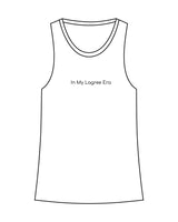 The Womens Racerback Tank - White - The Oak Method - Center Chest & Back Round - Printed - Black