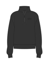 The Womens 1/4 Zip - Washed Black - ZENERGY CYCLING - Left Chest Stacked & Left Wrist "CHARLESTON" - Embroidered - Tone on Tone
